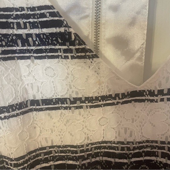 City Chic Blue and White Lace Detail Dress - Picture 4 of 9